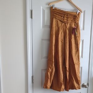 Junglee Bille Elegant Bronze/Gold  Wide-Leg Pants W20 L30 Rise 12 Inseam 25